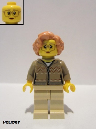 Lego New Dark Tan Minifigure Torso Female Fair Isle Sweater with Zip Pattern 