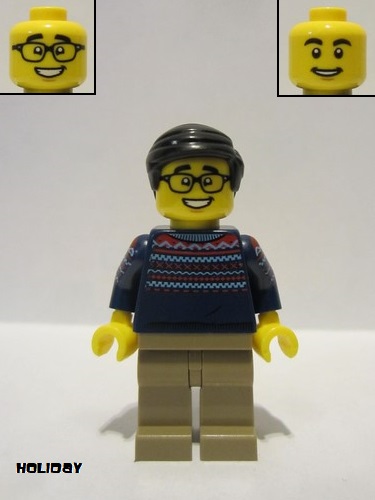 Lego Mann mit Winterjacke Beine in blau Minifigur hol051 Figur Legofigur Neu 