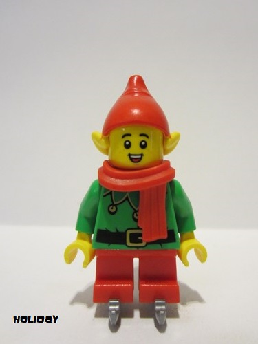 lego 2022 mini figurine hol293 Elf Red Hat and Scarf, Ice Skates 