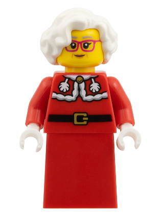 lego 2025 mini figurine hol376 Mrs. Claus Red Jacket, Plain Skirt 
