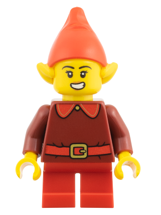 lego 2026 mini figurine hol431 Elf Female, Red Outfit 