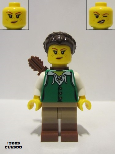 lego 2021 mini figurine idea083 Huntress  Green Tunic