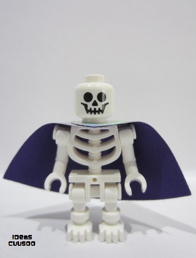 lego 2024 mini figurine idea188 Skeleton Standard Skull, Bent Arms Vertical Grip, Holographic Cape (Wizard) 