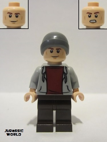 lego 2022 mini figurine jw101 Guard Ski Beanie, Light Bluish Gray Sweatshirt, Dark Brown Legs 