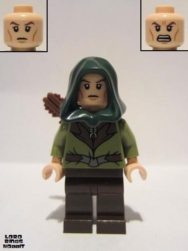 lego 2012 mini figurine lor026 Mirkwood Elf Guard Hood, Quiver 