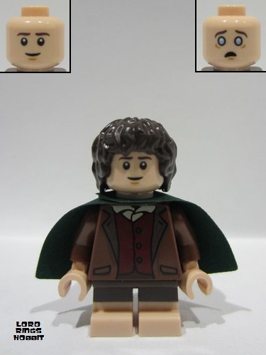 lego 2023 mini figurine lor112 Frodo Baggins Dark Green Cape, Light Nougat Feet 