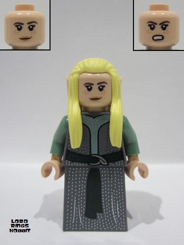 lego 2023 mini figurine lor120 Rivendell Elf Female, Dark Bluish Gray Robe 