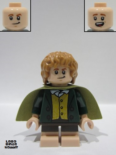 lego 2023 mini figurine lor124 Meriadoc Brandybuck Merry, Medium Nougat Hair, Light Nougat Feet 