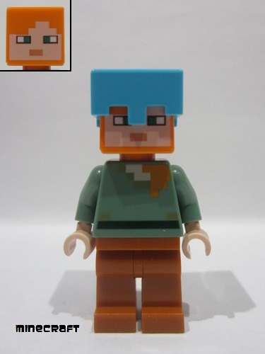 lego 2018 mini figurine min062 Alex Medium Azure Helmet, Dark Orange Legs 