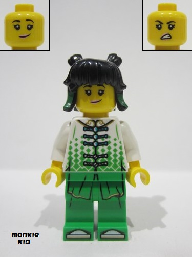 lego 2024 mini figurine mk141 Mei White Robe Top, Bright Green Pants 