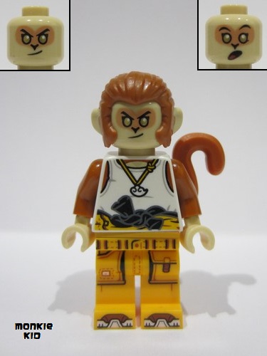 lego 2024 mini figurine mk149 Monkey King White Tank Top, Bright Light Orange Racing Suit 