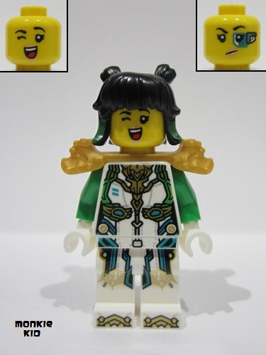 lego 2024 mini figurine mk153 Mei Dragon Armor Suit, Pearl Gold Dragon Head Shoulder Pads 