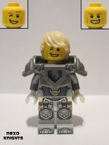 lego 2016 mini figurine nex037 Lance Hair, Flat Silver Armor 