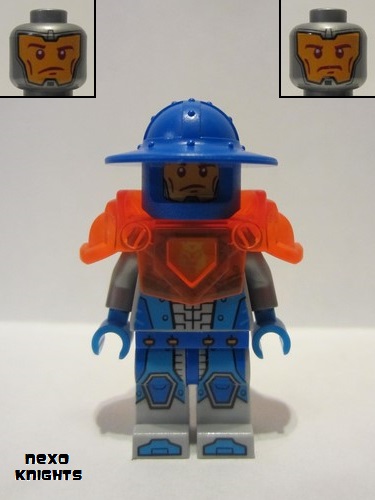 lego 2017 mini figurine nex074 Royal Soldier / Guard Trans-Neon Orange Armor 