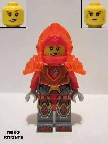 lego 2017 mini figurine nex119 Macy Trans Neon Orange Armor and Visor 