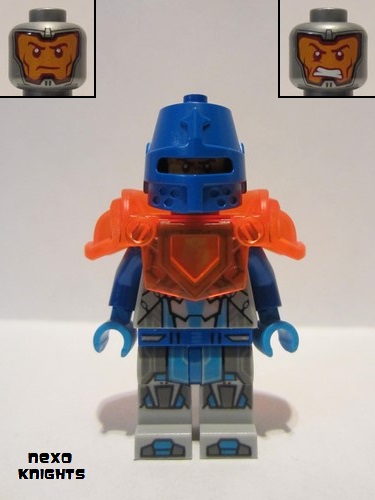 lego 2017 mini figurine nex122 King's Guard Trans-Neon Orange Breastplate 