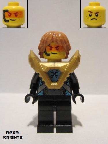 lego 2018 mini figurine nex139 Robin Underwood Pearl Gold Armor, Hair 