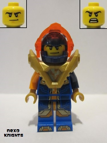 lego 2018 mini figurine nex140 Clay Trans-Orange Visor, Armor 