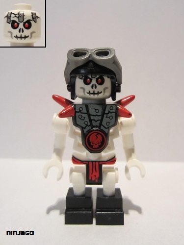 LEGO NINJAGO MINIFIGURE njo244 Frakjaw Aviator Cap and Gog.. with Black Armor 