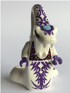 lego 2015 mini figurine njo131 Pythor P. Chumsworth White with Purple 