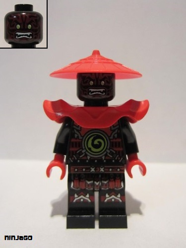 lego 2016 mini figurine njo222 Stone Army Swordsman Red Face 