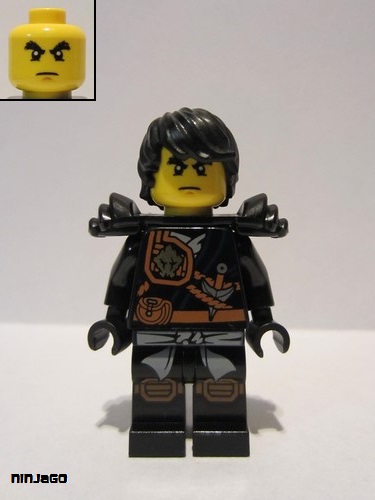 lego 2016 mini figurine njo250 Cole Knee Pads, Armor, Hair 