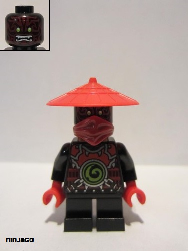 lego 2016 mini figurine njo264 Scout Dark Red Face Markings, Bandana, Neck Bracket 