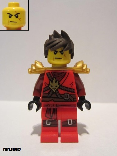 lego 2017 mini figurine njo0305 Kai Pearl Gold Armor, Tousled Hair 