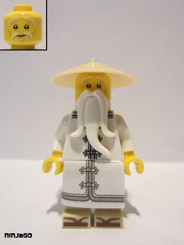 lego 2017 mini figurine njo315 Sensei Wu White Robe, Zori Sandals 