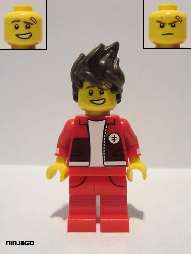 lego 2017 mini figurine njo327 Kai Hair, Red Legs and Jacket, Bandage on Forehead 