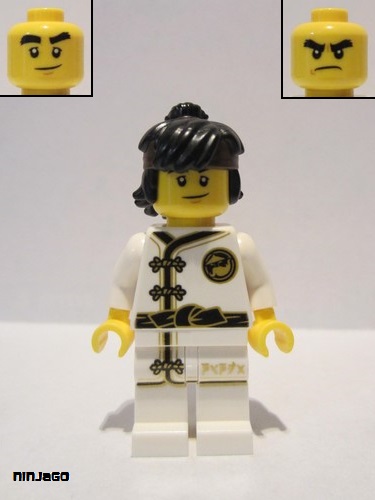 lego 2017 mini figurine njo345 Cole White Wu-Cru Training Gi 