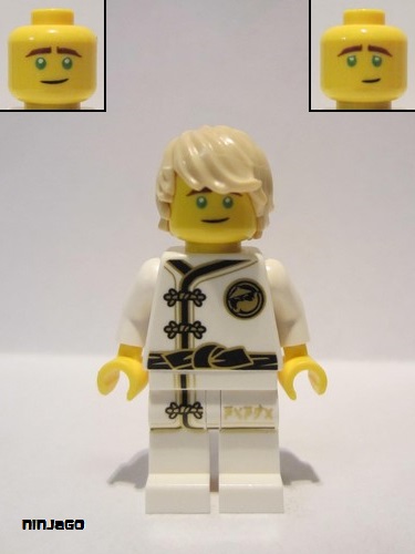 lego 2018 mini figurine njo429 Lloyd White Wu-Cru Training Gi, Tousled Hair 