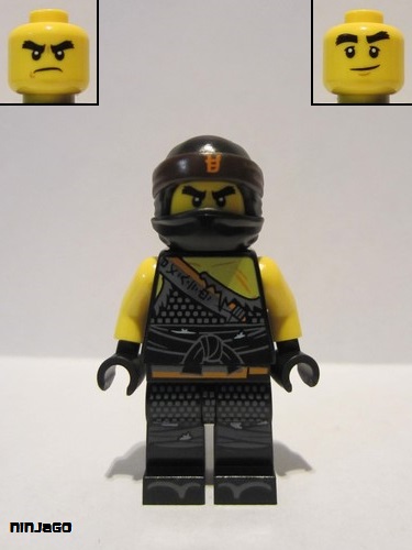 lego 2018 mini figurine njo460 Cole Hunted, Orange Asian Symbol on Bandana 