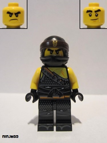 lego 2018 mini figurine njo472 Cole Hunted, Gold Asian Symbol on Bandana 