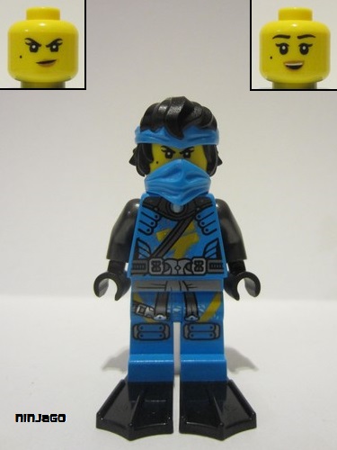 lego 2021 mini figurine njo0714 Nya Seabound, Black Hair 