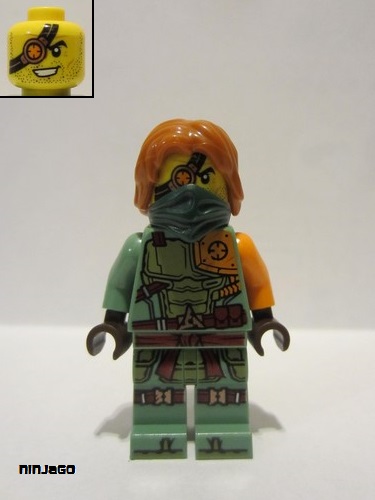 lego 2021 mini figurine njo657 Ronin Legacy, Dark Green Bandana 