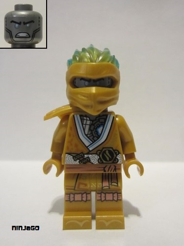 lego 2021 mini figurine njo710 Zane Golden Ninja - Legacy, Shoulder Armor, Energy Effect Wrap 