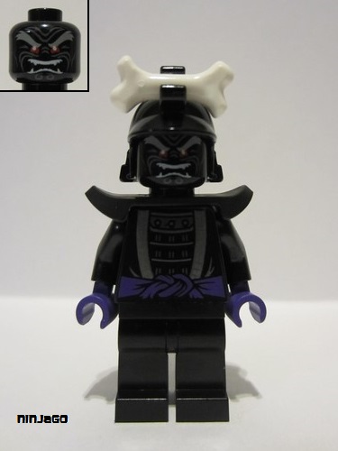 lego 2023 mini figurine njo0803 Lord Garmadon Legacy, Silver Armor, Plain Legs 