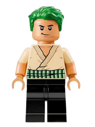 lego 2025 mini figurine op013 Roronoa Zoro Tan Shirt, Hair 