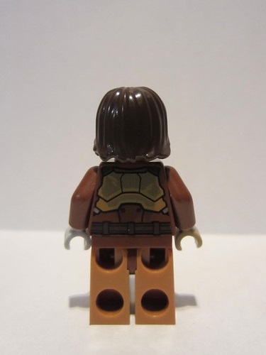 Frodo Headgear Hair Tousled - LEGO - Dark Brown Minifig 