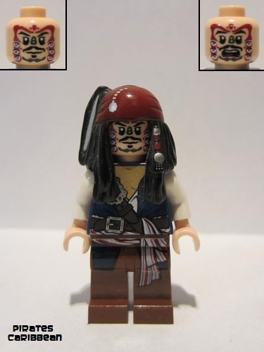 lego 2011 mini figurine poc010 Captain Jack Sparrow Cannibal