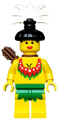 lego 1994 mini figurine pi066a Islander Female with Quiver 