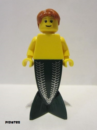 lego 2011 mini figurine pi140b Merman Dark Orange Hair, Reddish Brown Eyebrows 