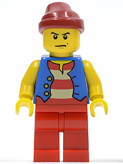 lego 2013 mini figurine pi144 Pirate Blue Vest, Red Legs, Dark Red Bandana, Scowl 