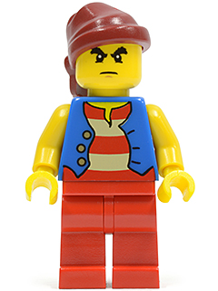 lego 2013 mini figurine pi145 Pirate Blue Vest, Red Legs, Dark Red Bandana, Bushy Eyebrows 