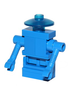 lego 1985 mini figurine sp070 Classic Space Droid Hinge Base, Blue with Trans-Blue Dish 