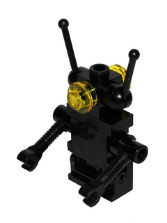 lego 1985 mini figurine sp075 Classic Space Droid Hinge Base, Black with Trans-Yellow Eyes 