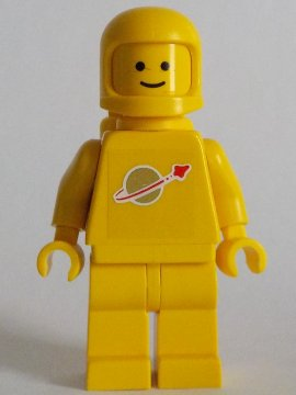 lego 1985 mini figurine sp131s Classic Space Yellow with Airtanks, Stickered Torso Pattern 