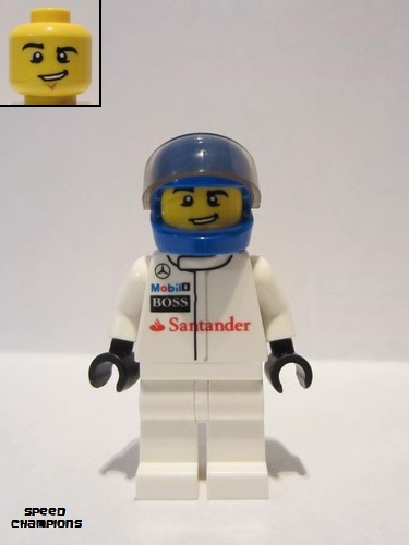 lego 2015 mini figurine sc004 McLaren Mercedes Race Car Driver  