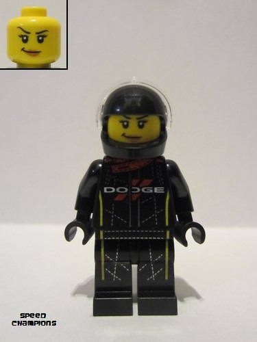 lego 2021 mini figurine sc090 Mopar Dodge SRT Top Fuel Dragster Driver